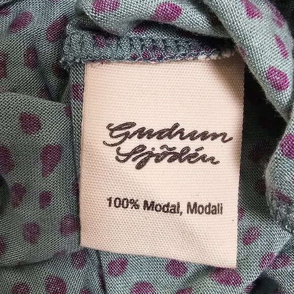 Gudrun Sjoden Womens Shirt Size Medium Modal Blouse Purple Green Geometric Top - Picture 4 of 5